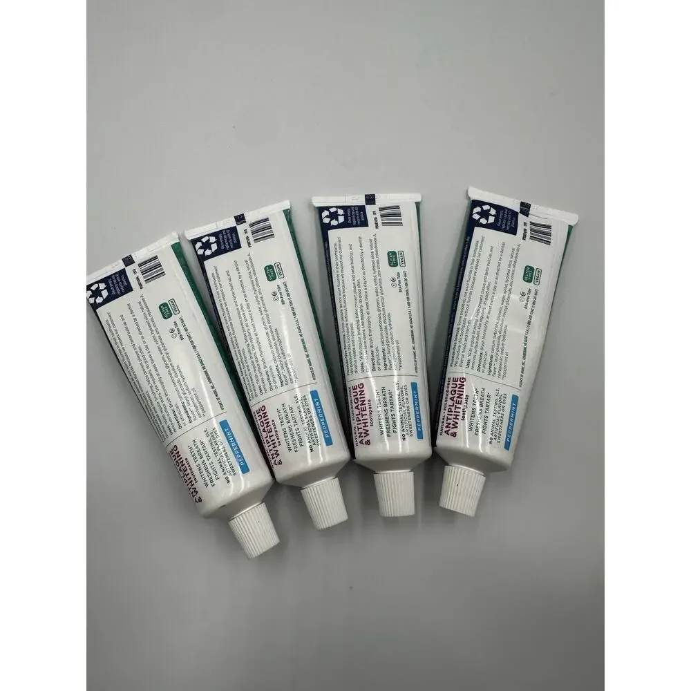 (4) Tom's of Maine Fluoride-Free, Antiplaque & Whitening Toothpaste 5.5oz NO BOX